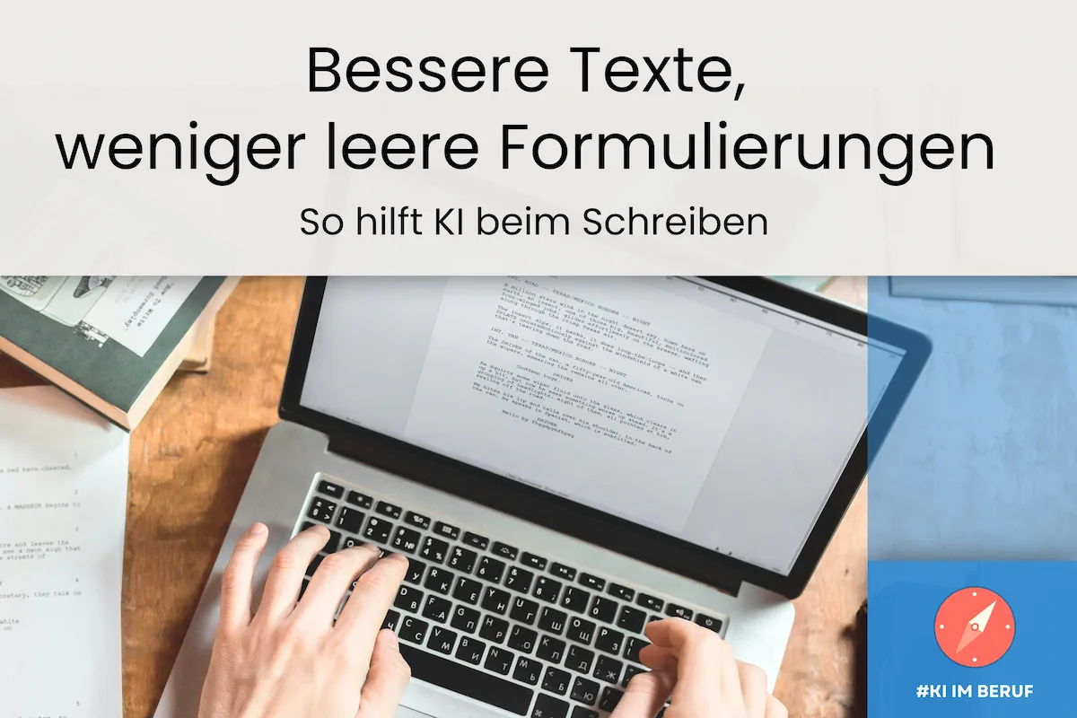 KI Texte schreiben leicht gemacht: Person überarbeitet am Laptop einen Text mit KI-Unterstützung