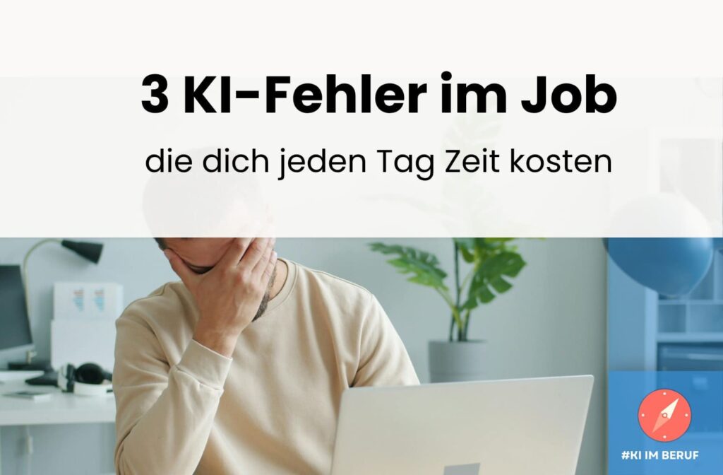 Gestresste Person am Laptop als Symbolbild für KI-Fehler im Job, die jeden Tag Zeit kosten